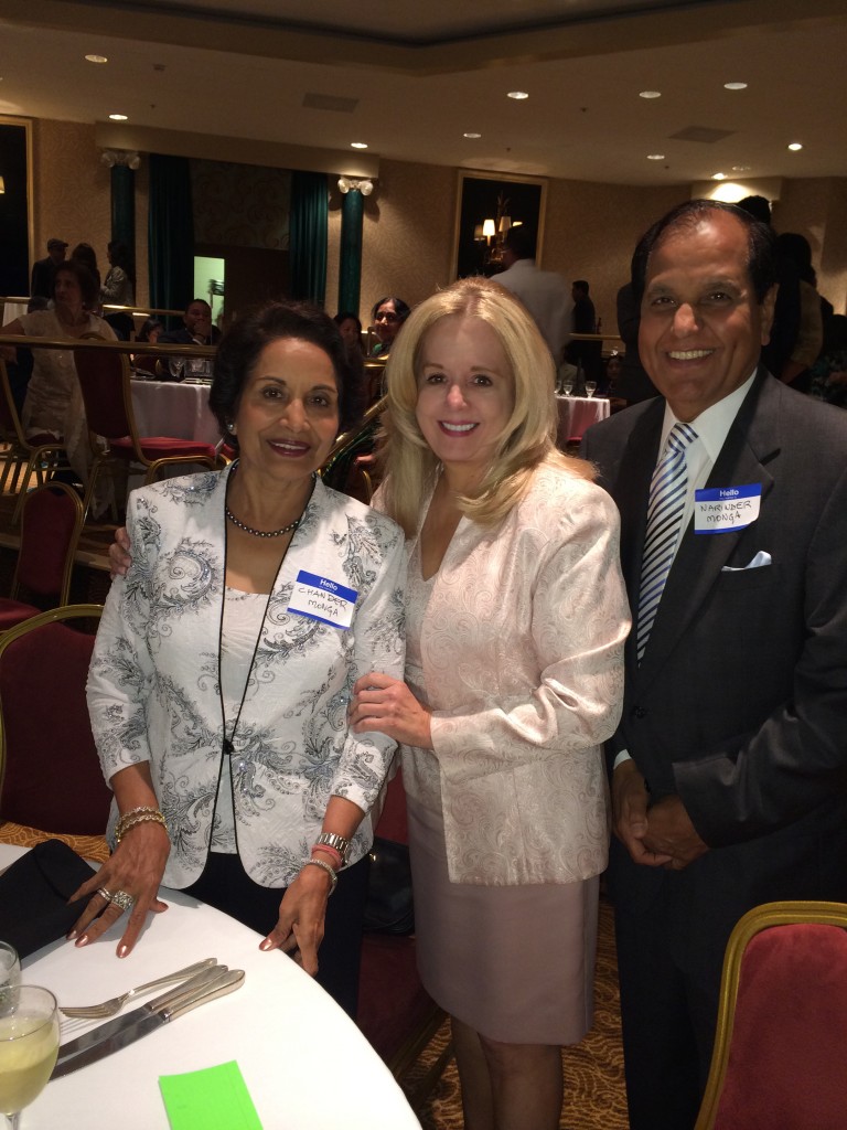 Mago Honored: Dr. Narinder, Chander Monga, and Brenda Grogan